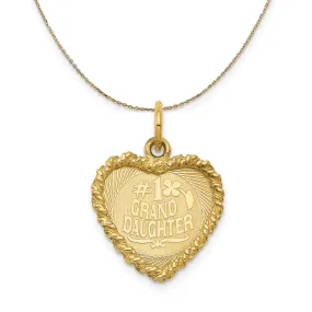 14k Yellow Gold #1 Granddaughter Engravable Heart Necklace