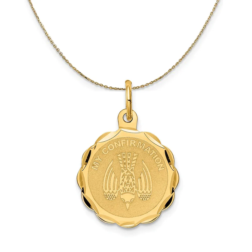 14k Yellow Gold My Confirmation Engravable (16mm) Necklace