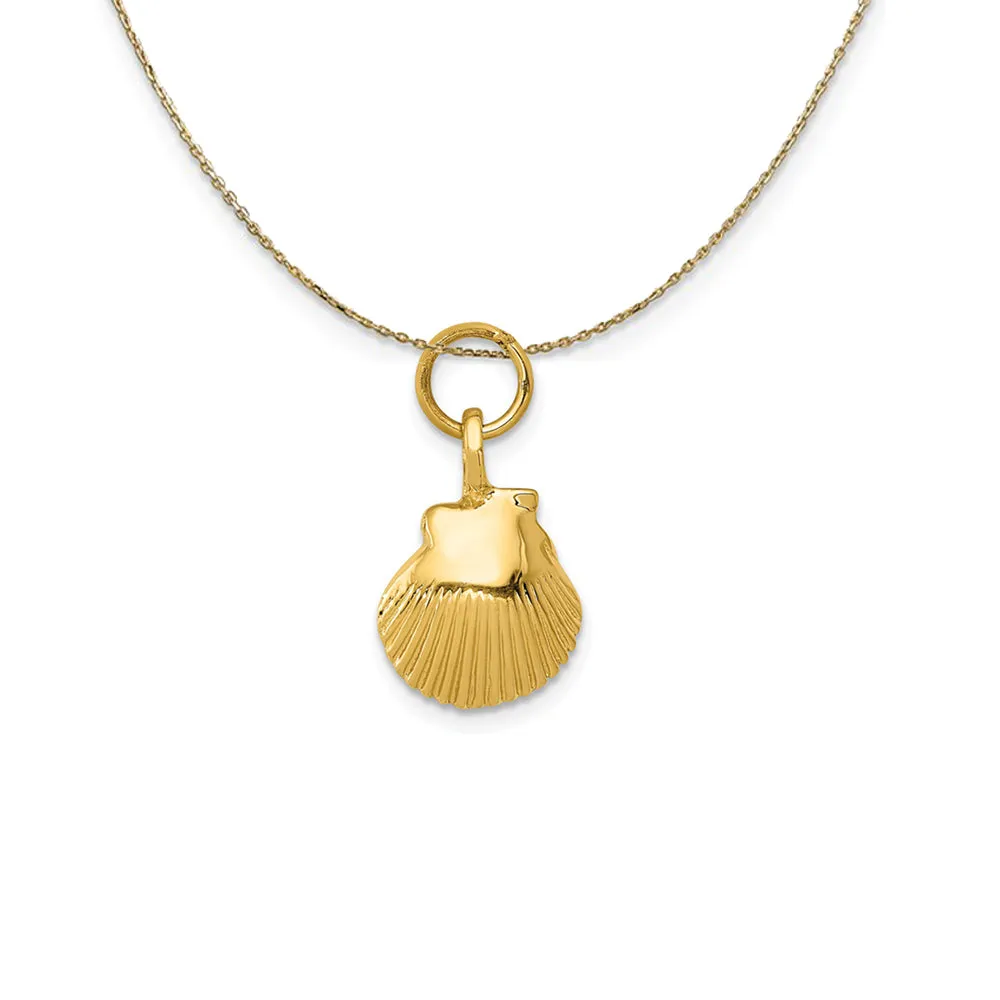 14k Yellow Gold Open Back Seashell Necklace