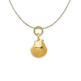 14k Yellow Gold Open Back Seashell Necklace