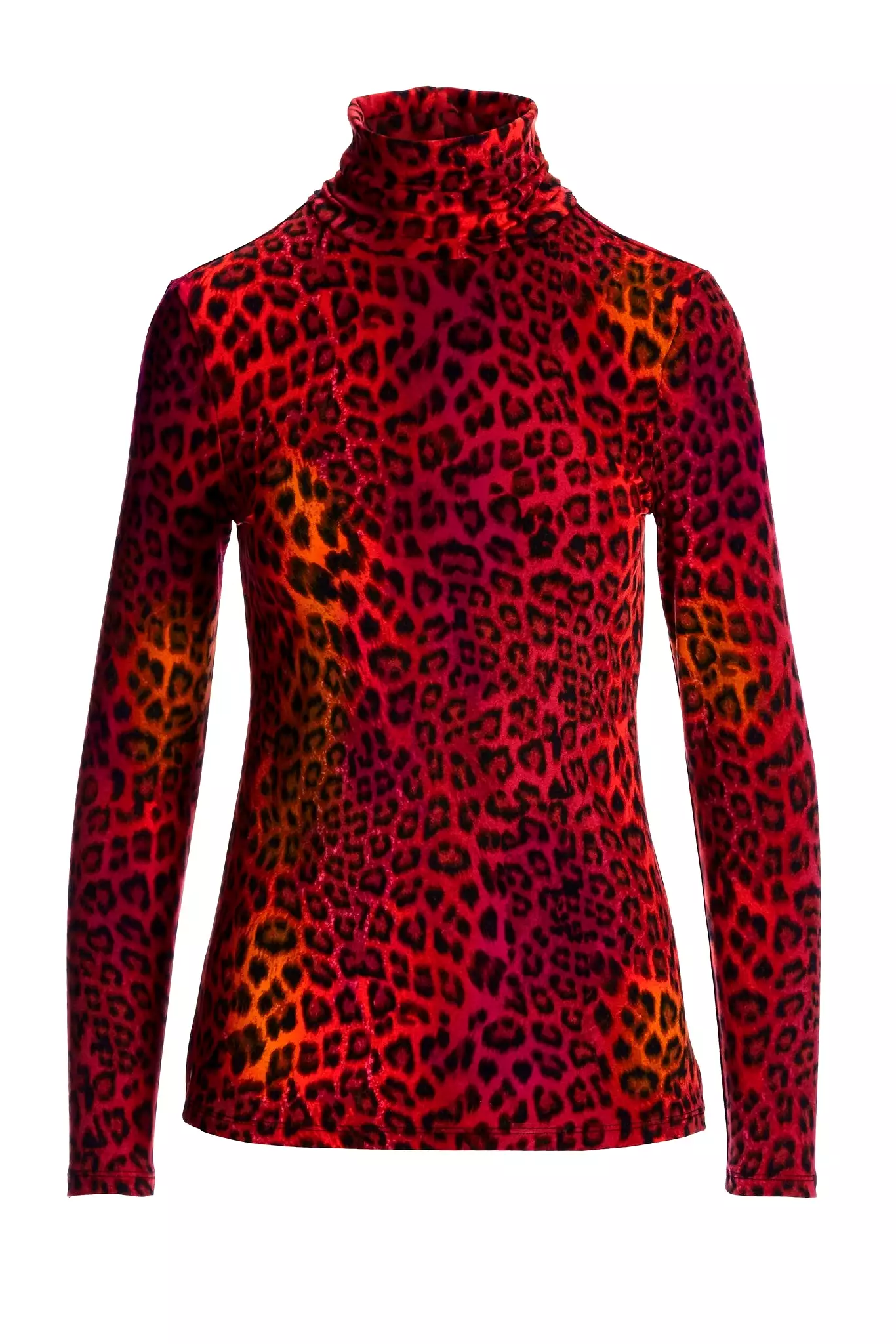 Animal Print Turtleneck Top Multi