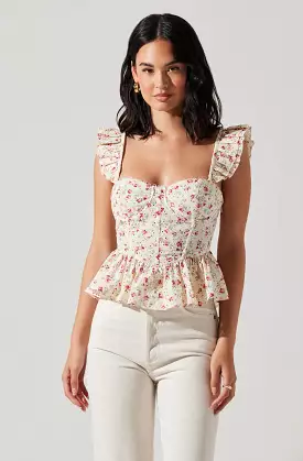 Baylin Floral Peplum Top