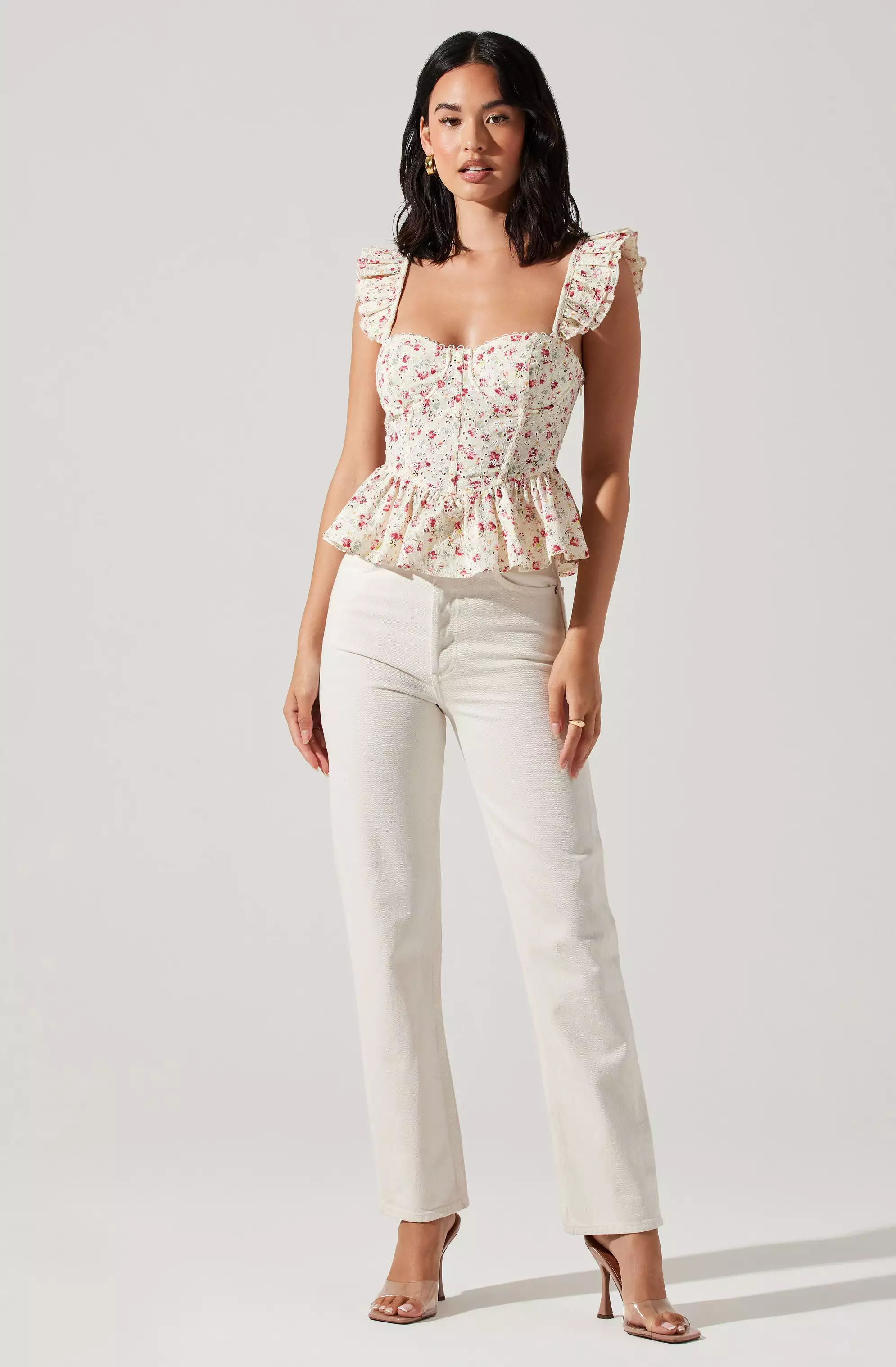 Baylin Floral Peplum Top