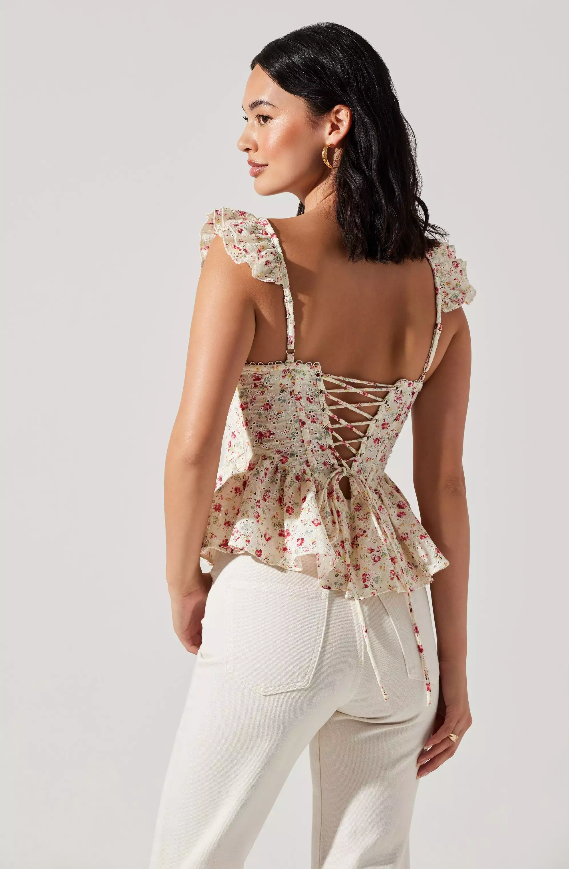 Baylin Floral Peplum Top