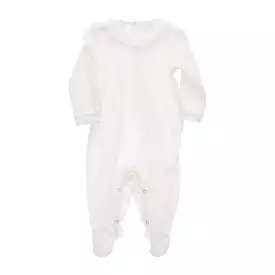 Beige Long Sleeve Ruffle Onesie