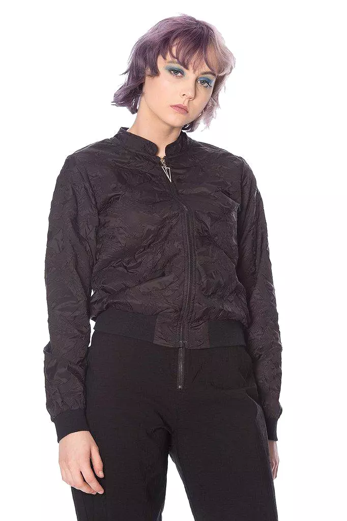 Black Lava Bomber Jacket