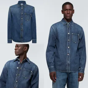 BOTTEGA VENETA  |Denim Street Style Plain Cotton Washed denim Shirts