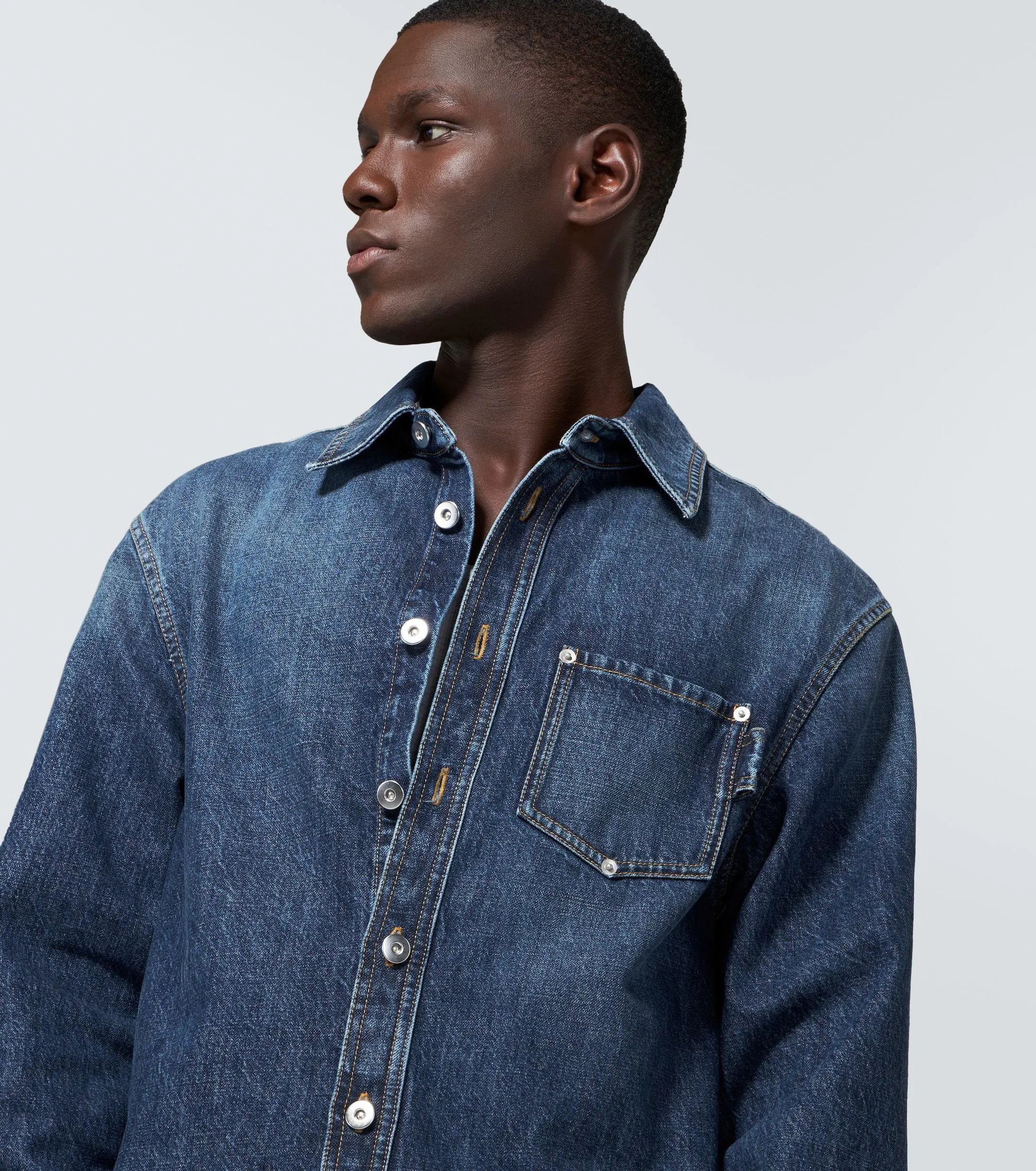 BOTTEGA VENETA  |Denim Street Style Plain Cotton Washed denim Shirts