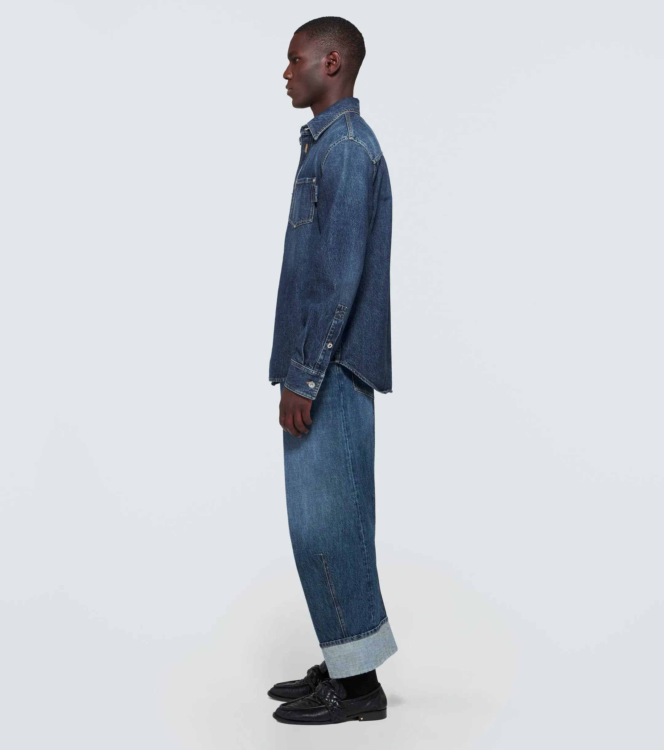 BOTTEGA VENETA  |Denim Street Style Plain Cotton Washed denim Shirts