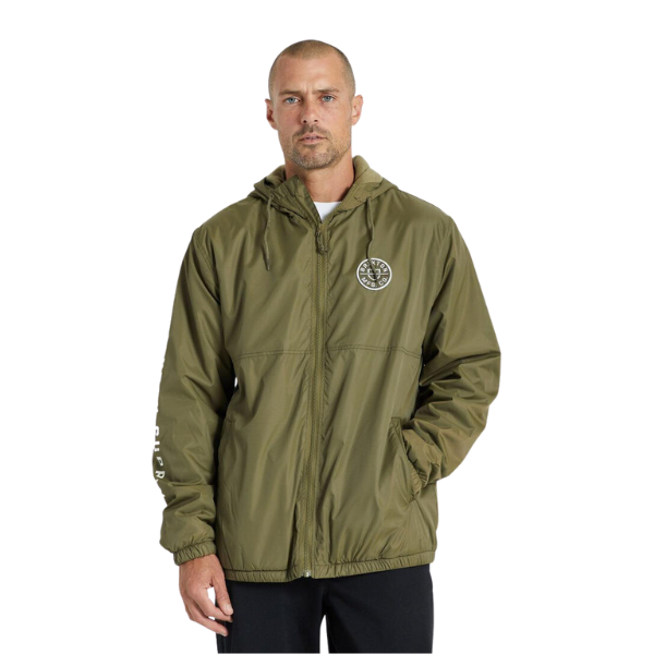 Brixton Mens Claxton Crest Lined Hood Jacket - Military Olive