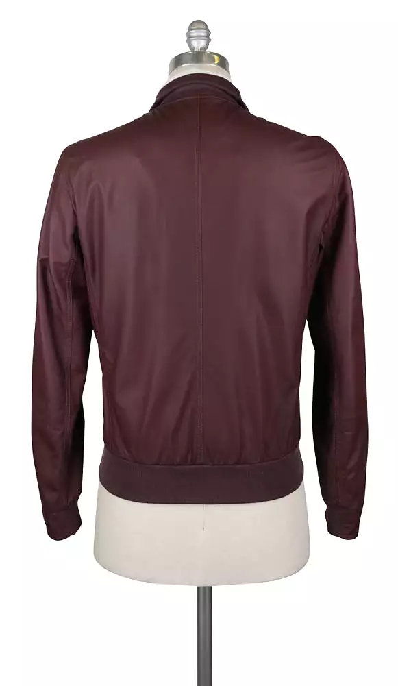 Brunello Cucinelli Burgundy Red Bomber Jacket