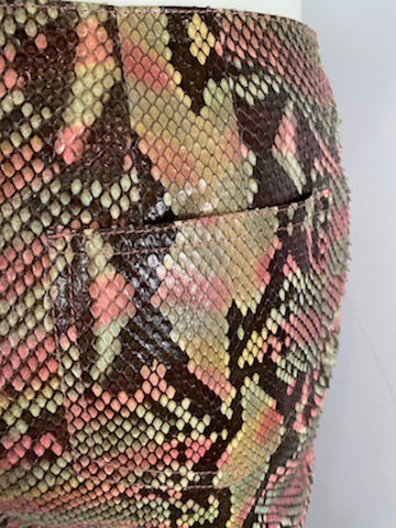 Chanel 00T, 2000 Transition Collection Multicolor Python Snakeskin Pants Trousers FR 38 US 4/6