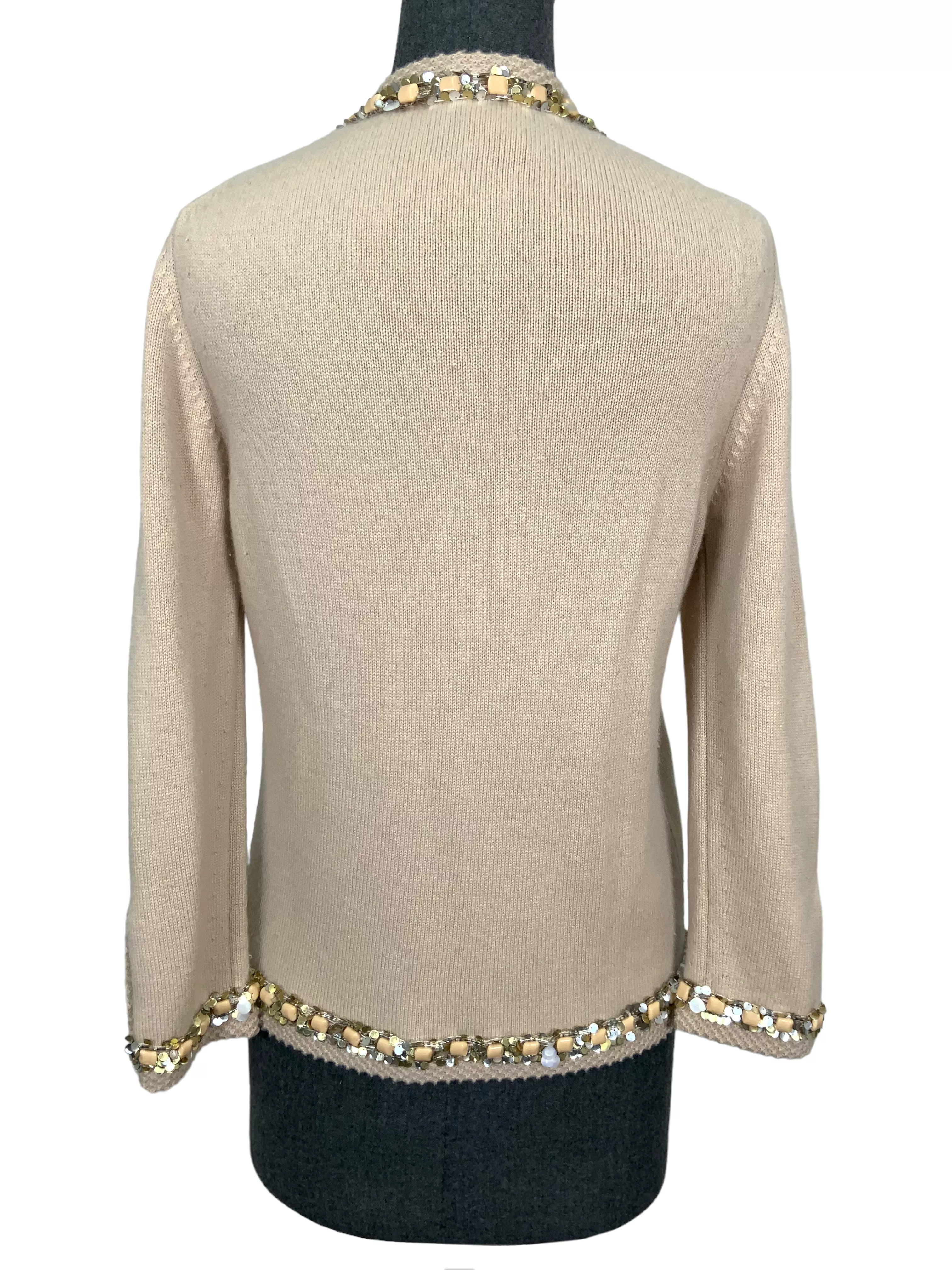 CHANEL 06C Cashmere Open Front Cardigan Sweater Size M