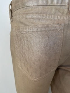 Chanel 09P, 2009 Spring Light Gold Straight Leg Jeans Pants FR 38 US 6/8