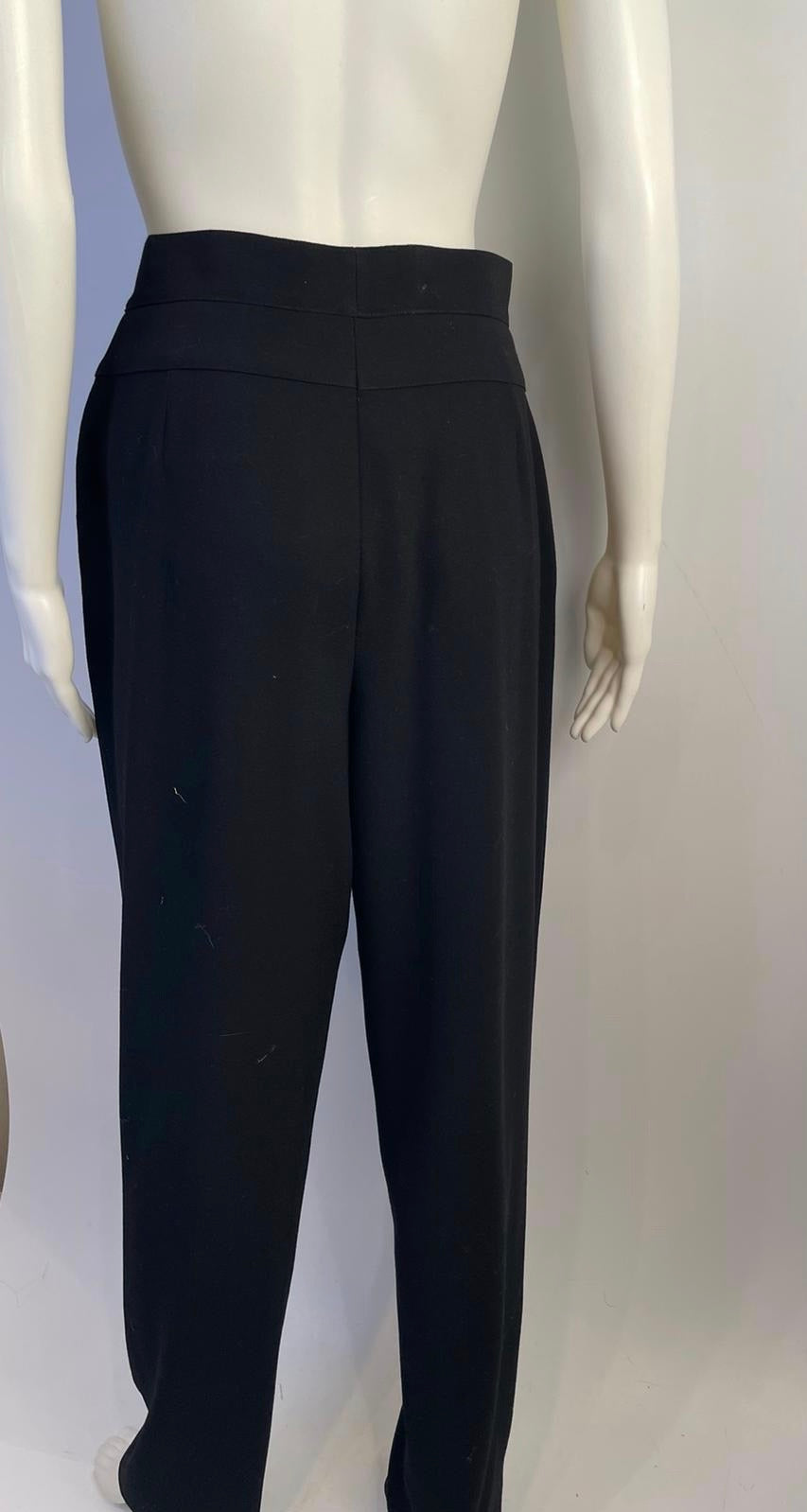 Chanel 99C 1999 Cruise Vintage Black Wool Trousers Slacks Pants FR 44 US 10