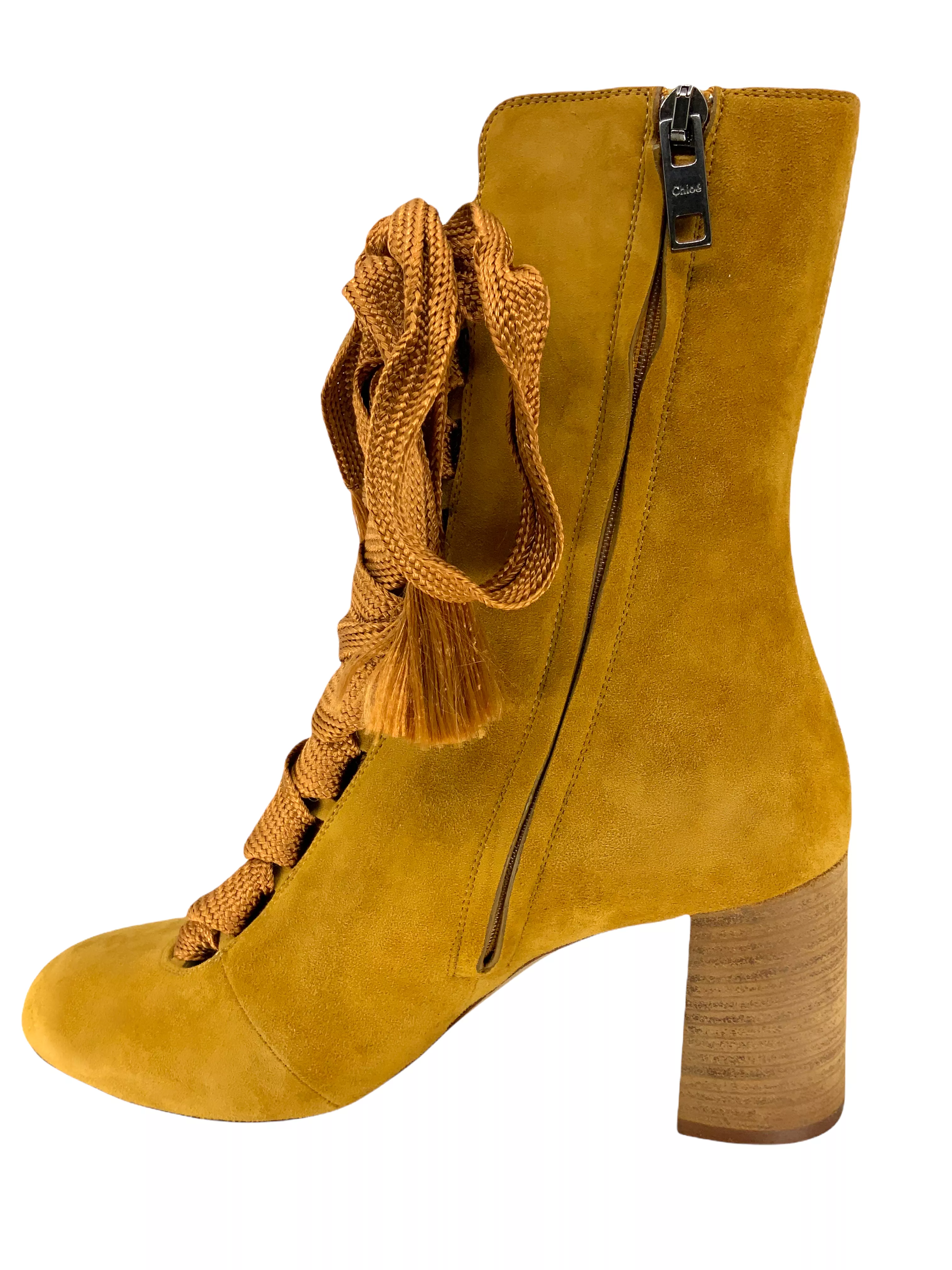 Chloe Harper Lace-up Suede Ankle Boots Size 7.5