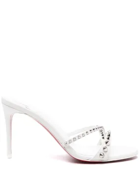 CHRISTIAN LOUBOUTIN Spiked Almond Open Toe Crossover Strap Sandals 85MM