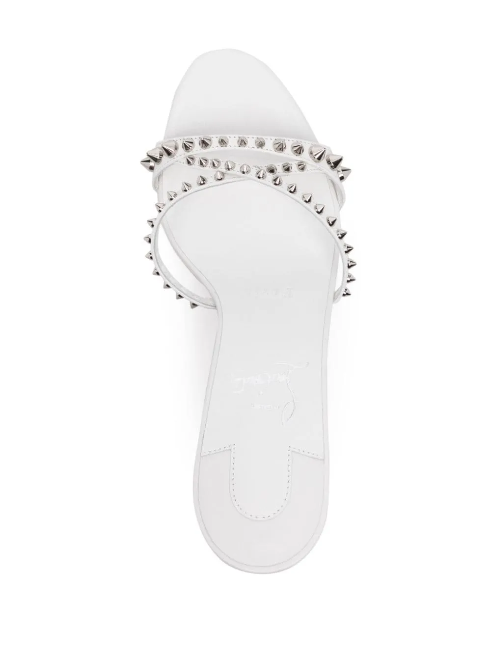 CHRISTIAN LOUBOUTIN Spiked Almond Open Toe Crossover Strap Sandals 85MM