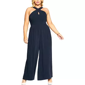 City Chic Womens Plus Harper Keyhole Halter Jumpsuit