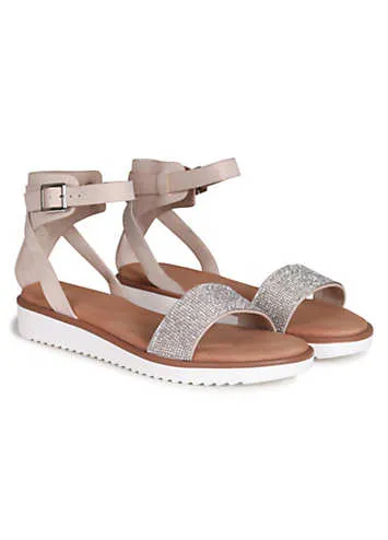 Dazzel Diamante Strap Sandals by Linzi | Look Again