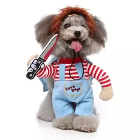 Dog Cat Pet Funny Costume Chucky Deadly Doll Cosplay Party Dog Fancy Dress Halloween Pet Funny Clothes Cat Costume Pet Supplies