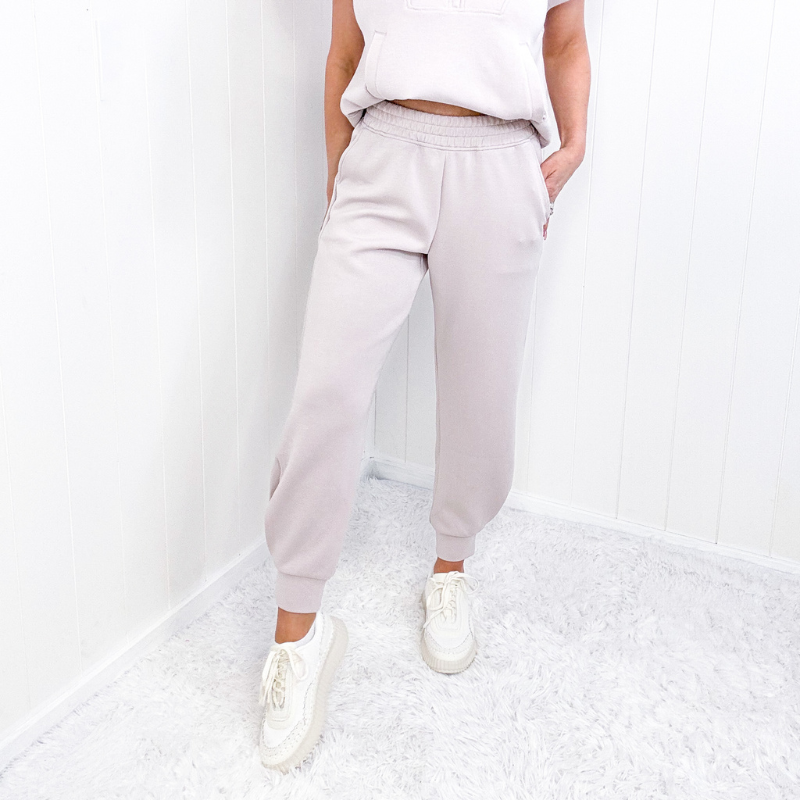 Dreamy Delight Mocha Cream Full Length Joggers