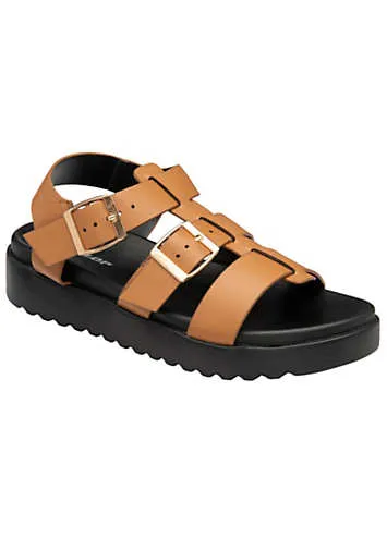 Dunlop Paris Tan Chunky Strap Sandals | Grattan