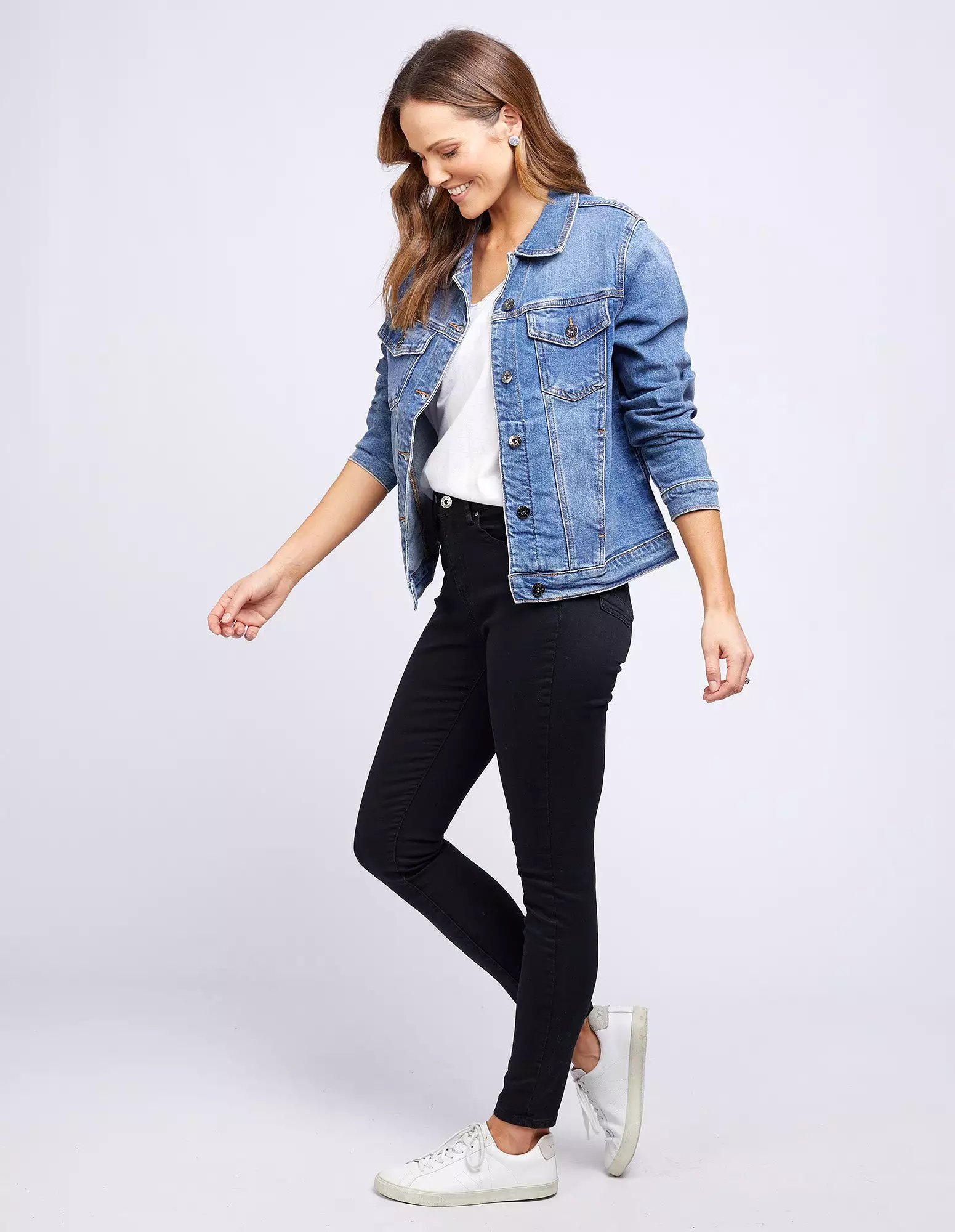 Elm Angie Denim Jacket - Mid Blue Denim