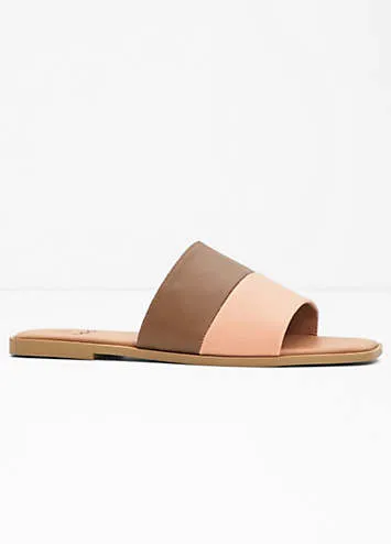 Faux Leather Wide Strap Sandals by bonprix | Look Again