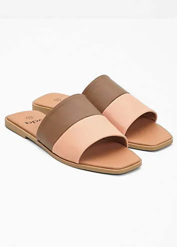 Faux Leather Wide Strap Sandals by bonprix | Look Again