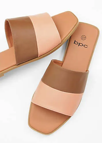 Faux Leather Wide Strap Sandals by bonprix | Look Again