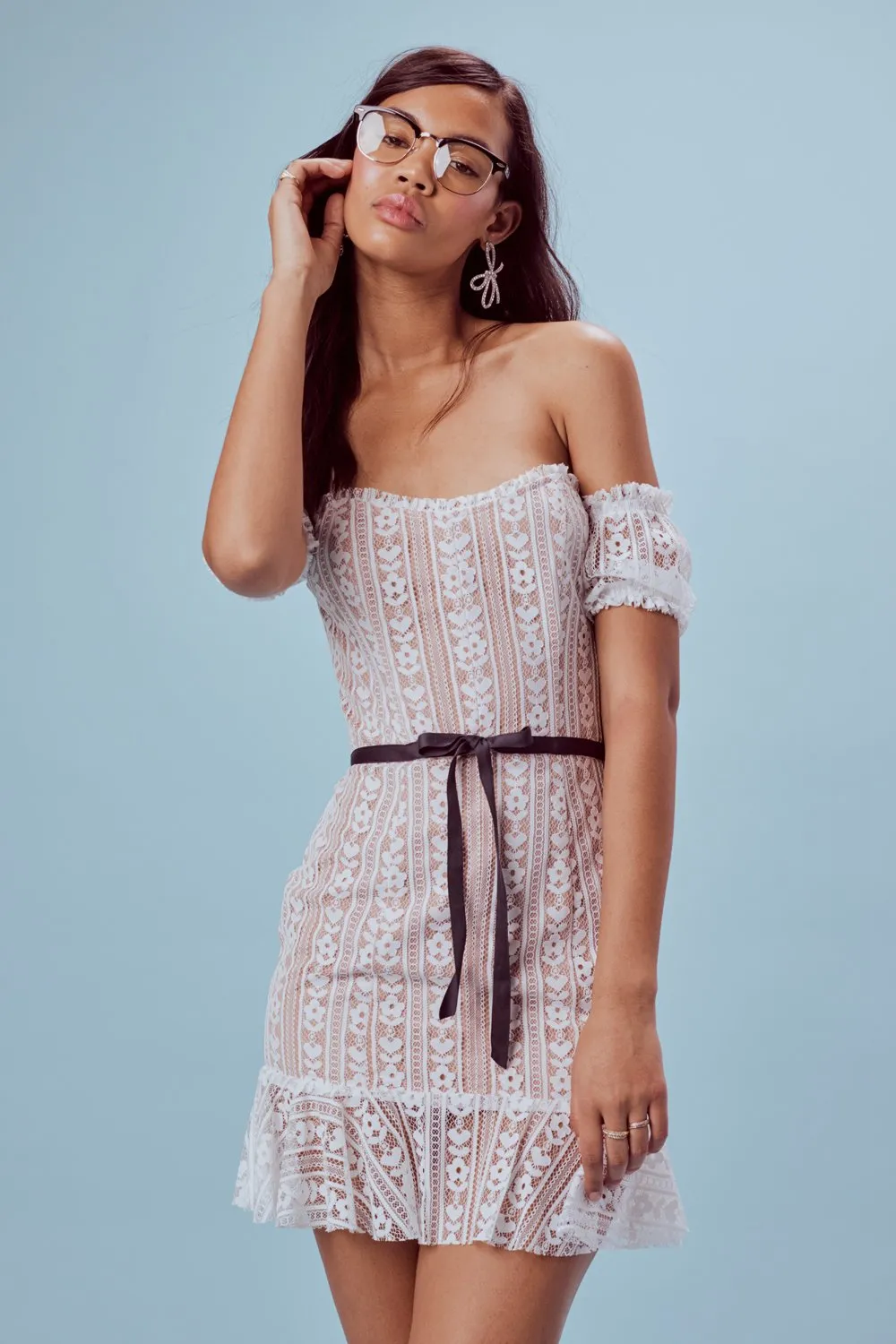 For Love and Lemons Dakota Lace Mini Dress