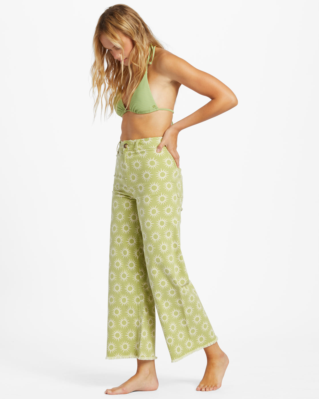 Free Fall Print Wide Leg Pants