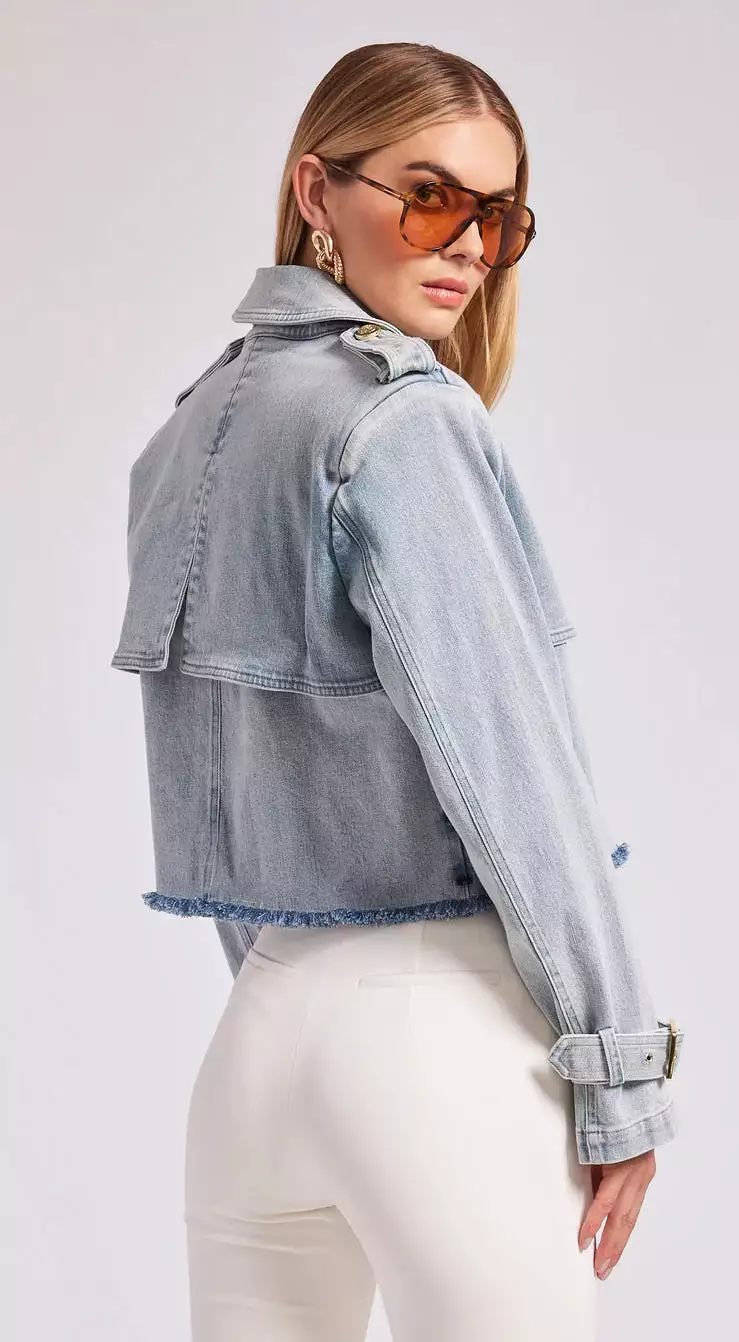 Generation Love - Camila Denim Trench Coat - Light Blue