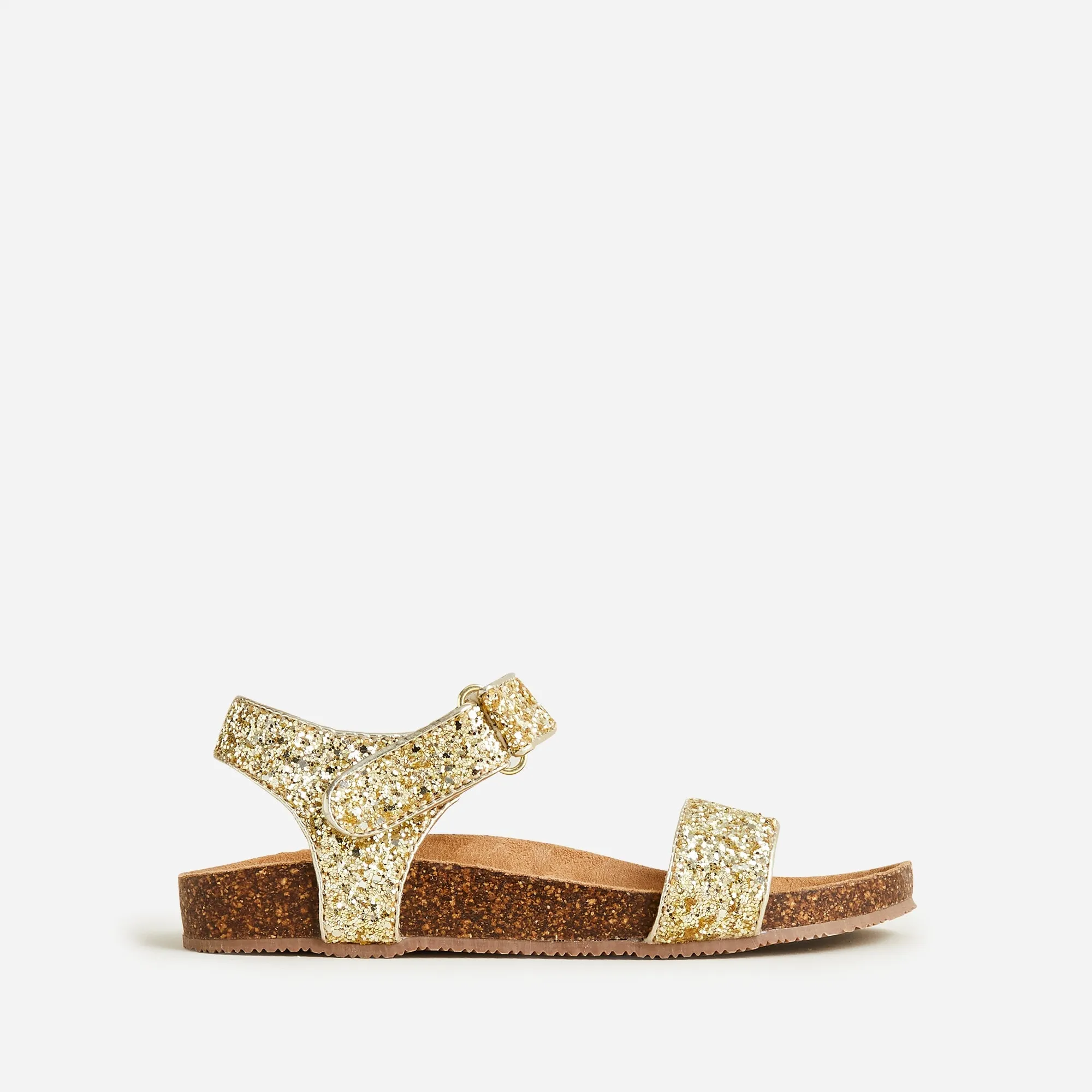 Girls' cork-sole glitter-strap sandals