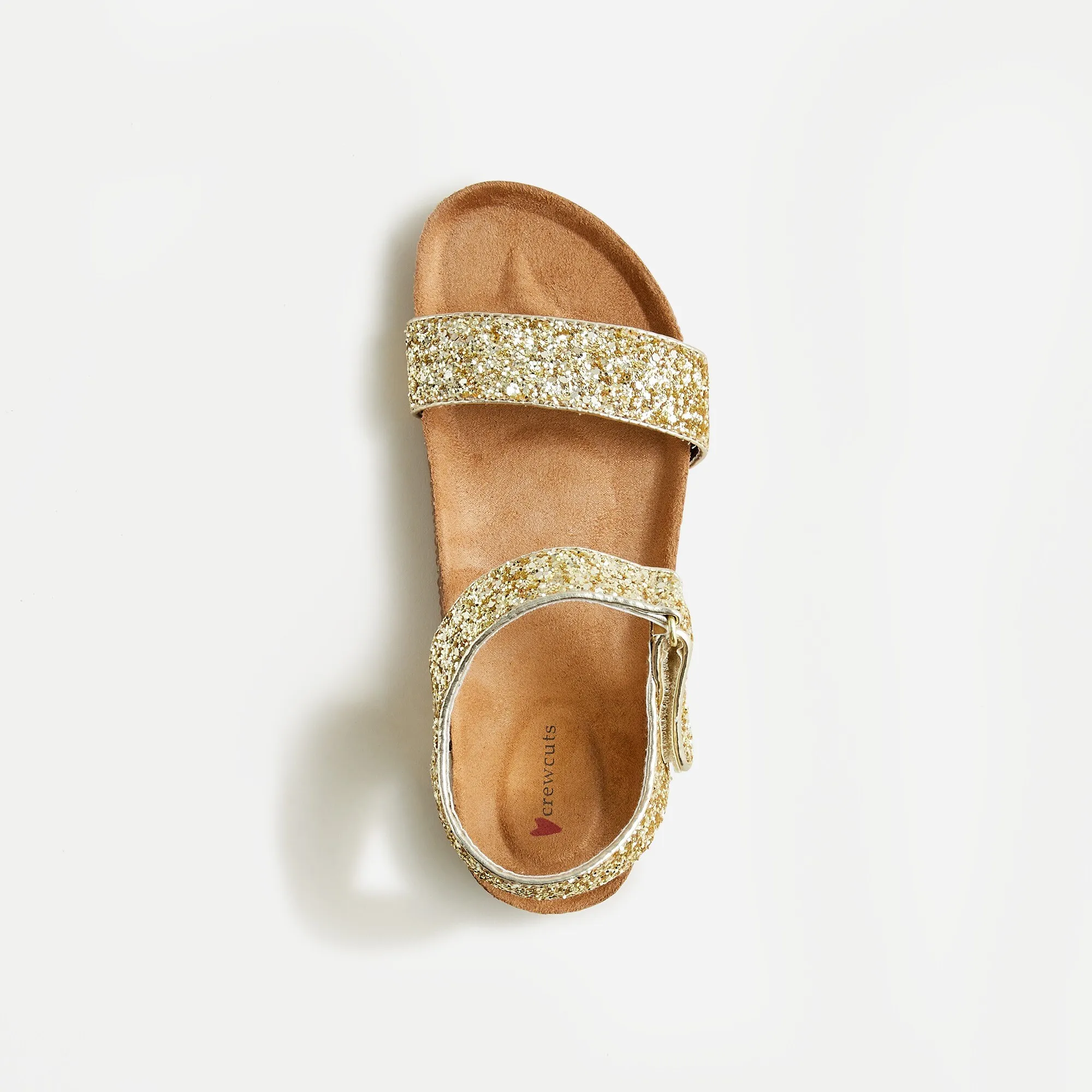 Girls' cork-sole glitter-strap sandals