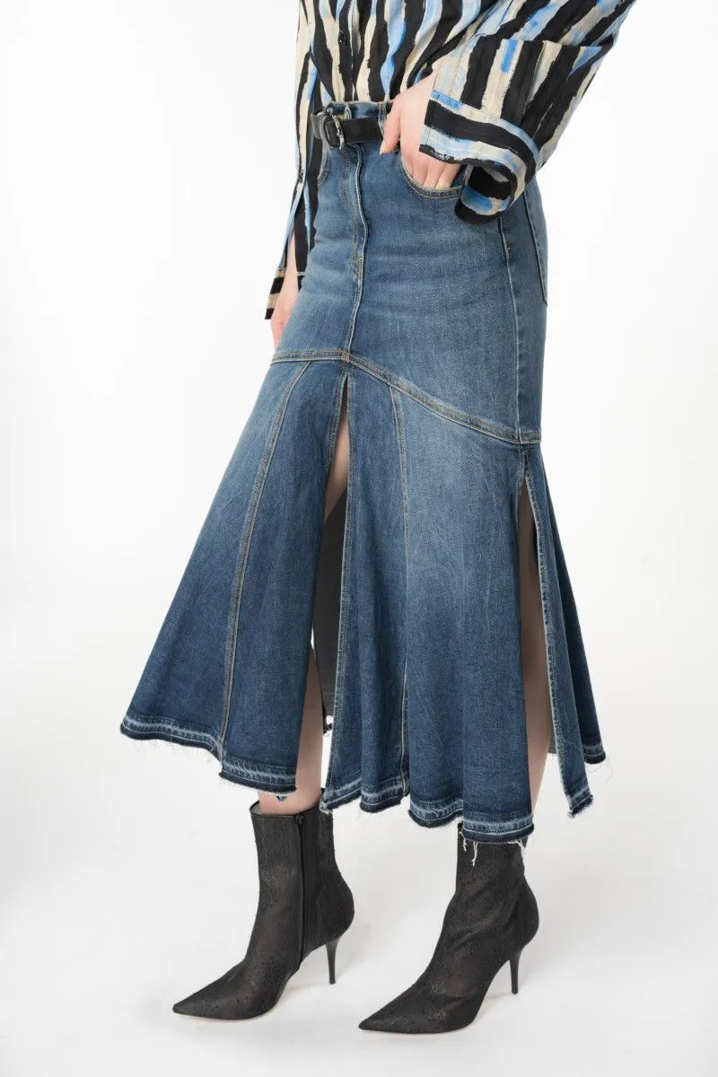 Gonna midi denim vintage donna Denim