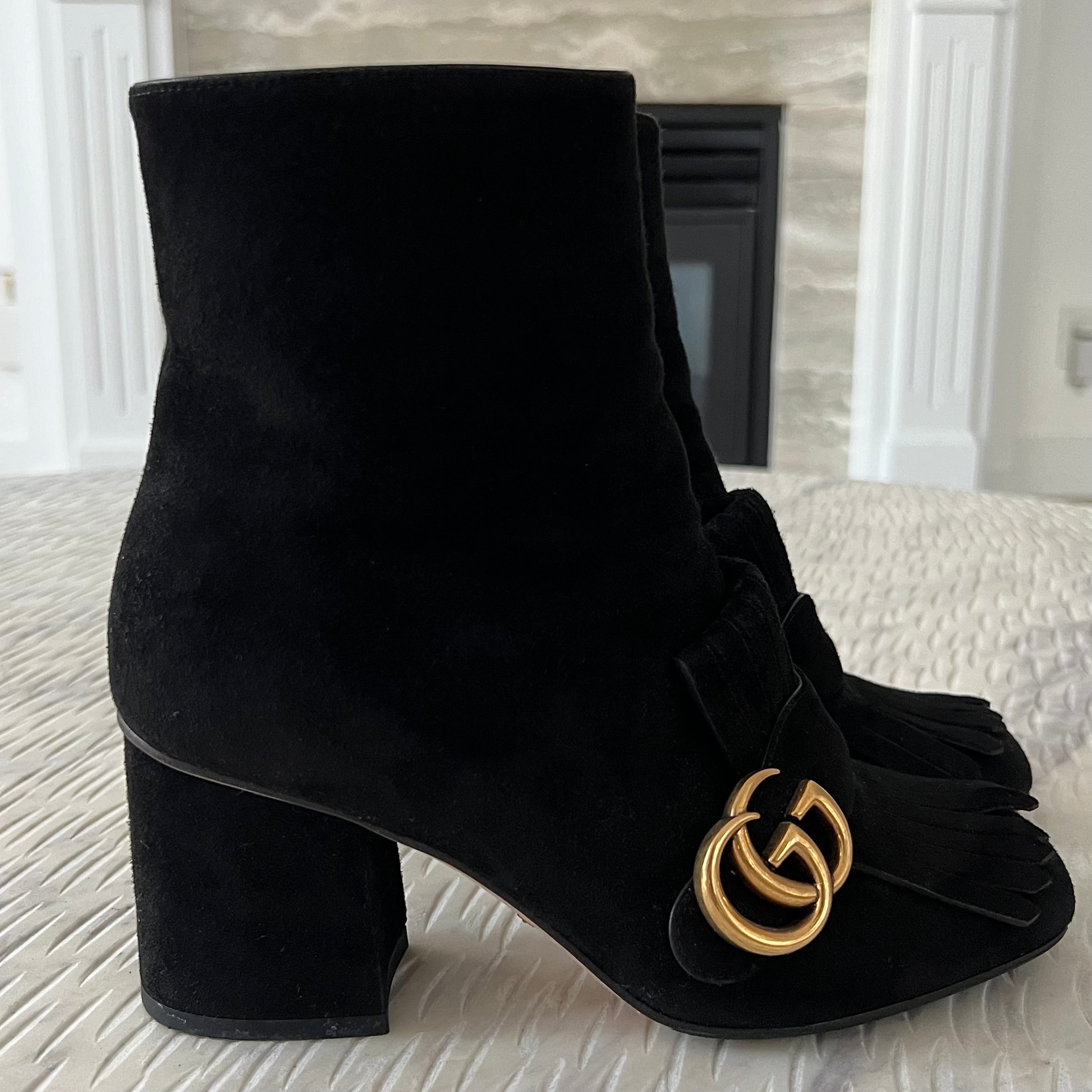 Gucci Ankle Suede Marmont Boots