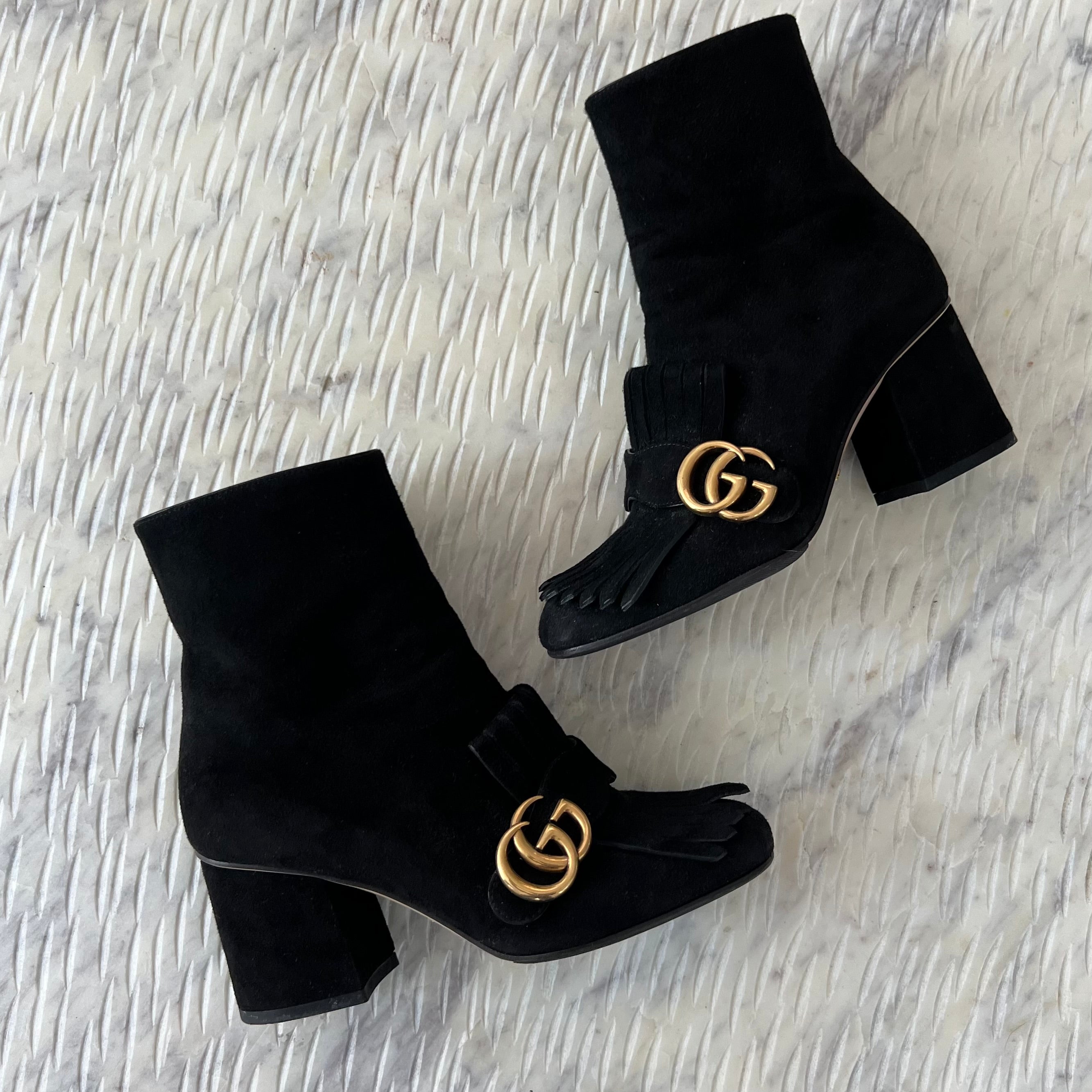 Gucci Ankle Suede Marmont Boots