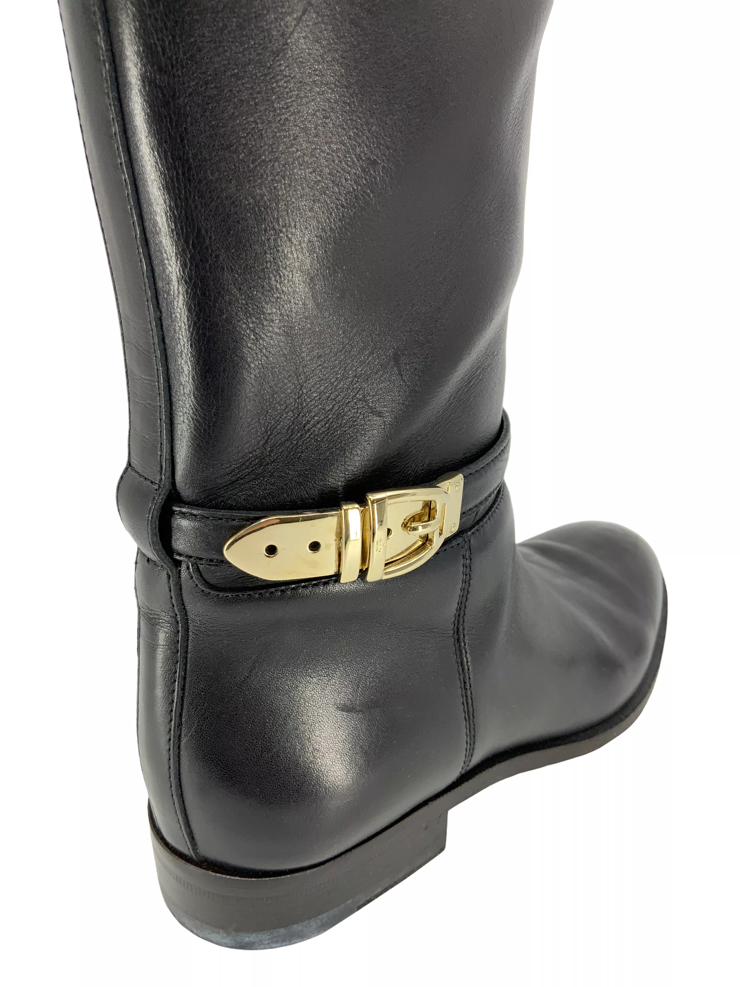 Gucci Leather Buckle Knee High Boots Size 7.5