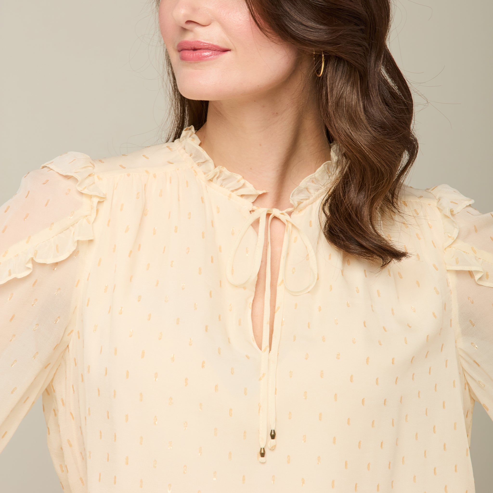 Hadley Long Sleeve Blouse :: Light Tan