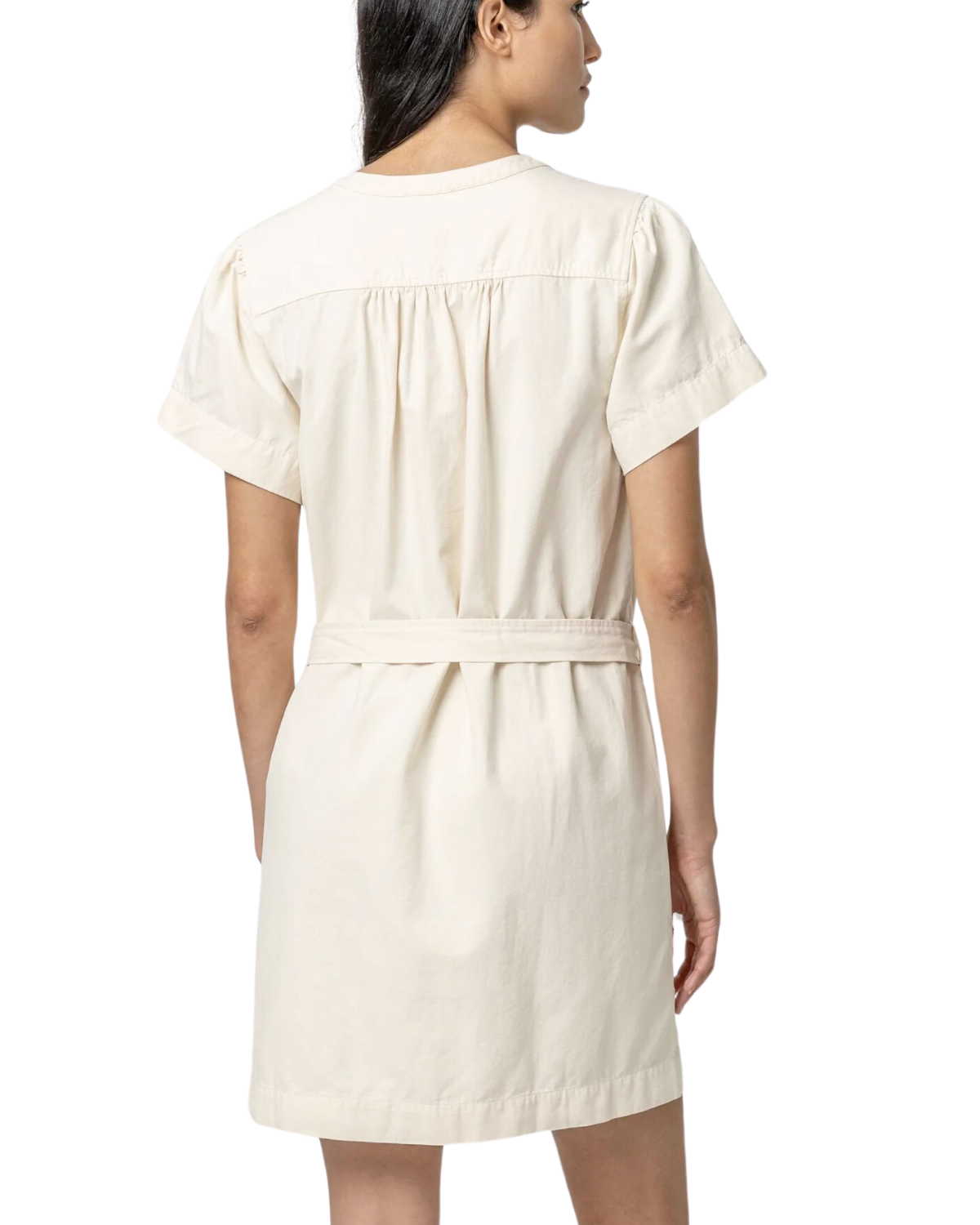 Half Placket Canvas Dress (Ecru)