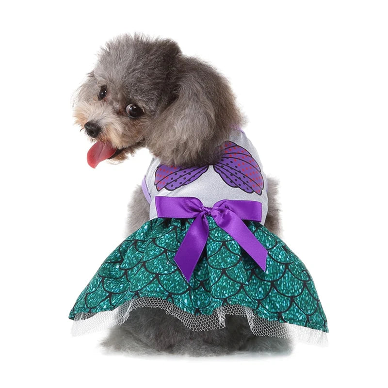 Halloween Pet Cosplay Costume Dog Funny Cartoon Princess Dress and Hat Set Puppy Clothes Outfits for Small and Medium Dogs