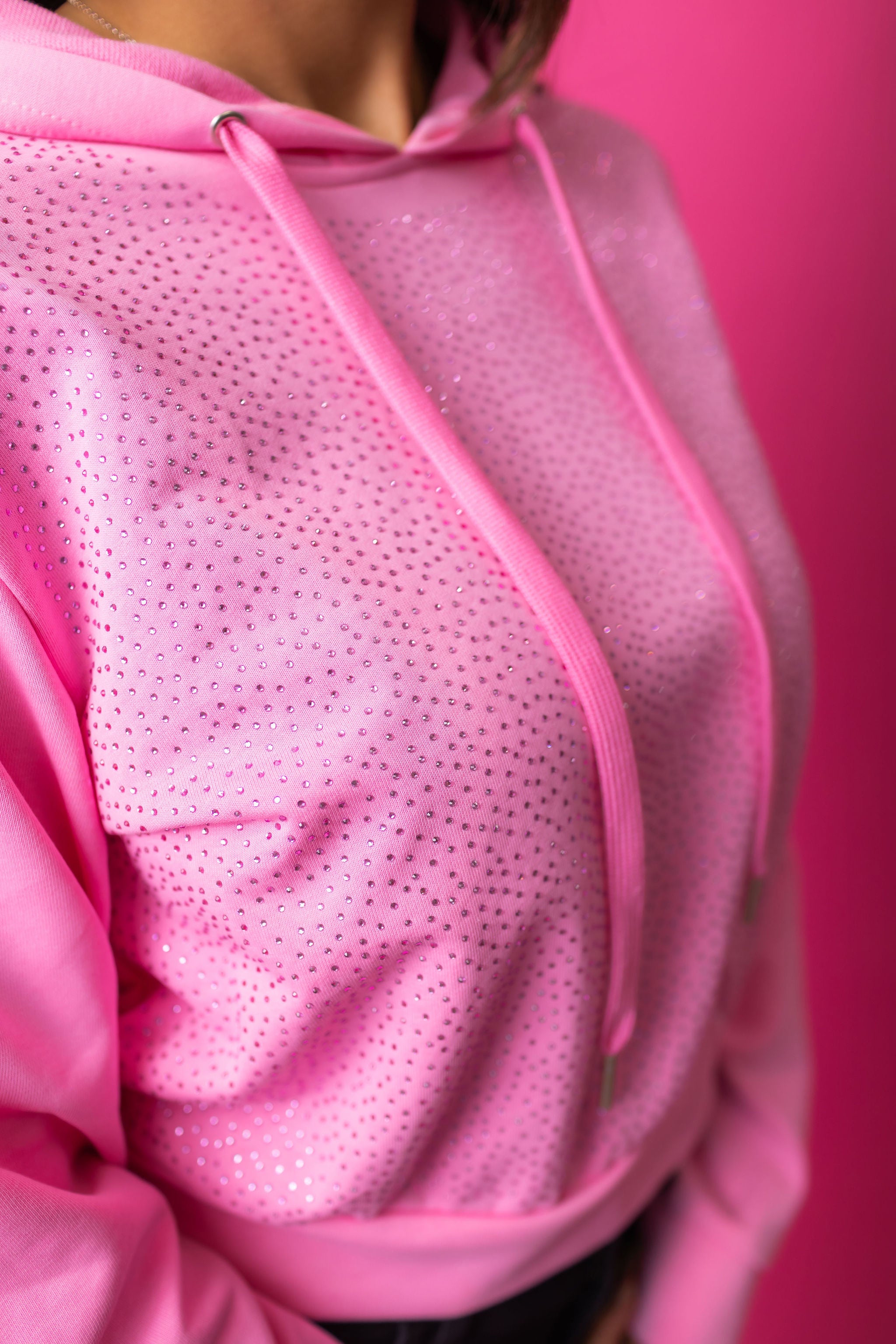 Hot Pink Rhinestone Hoodie