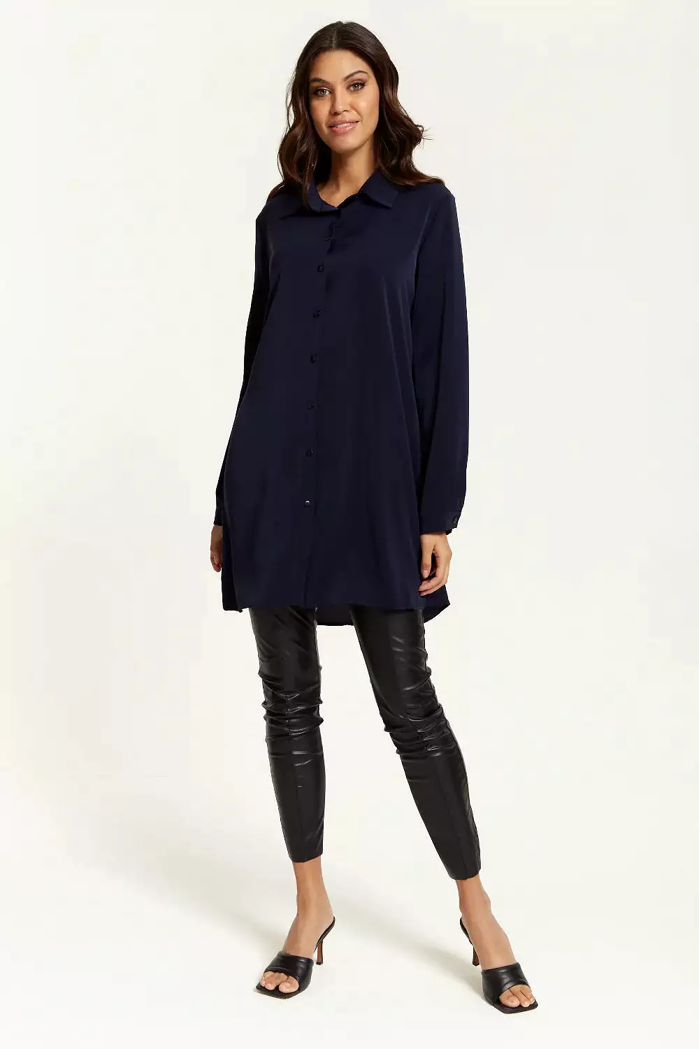 Hoxton Gal Oversized Shirt Tunic With Long Sleeves