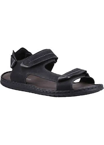 Hush Puppies Black Neville Quarter Strap Sandals | Grattan