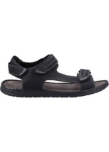 Hush Puppies Black Neville Quarter Strap Sandals | Grattan