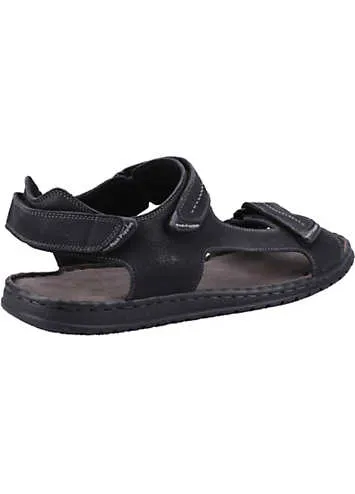 Hush Puppies Black Neville Quarter Strap Sandals | Grattan