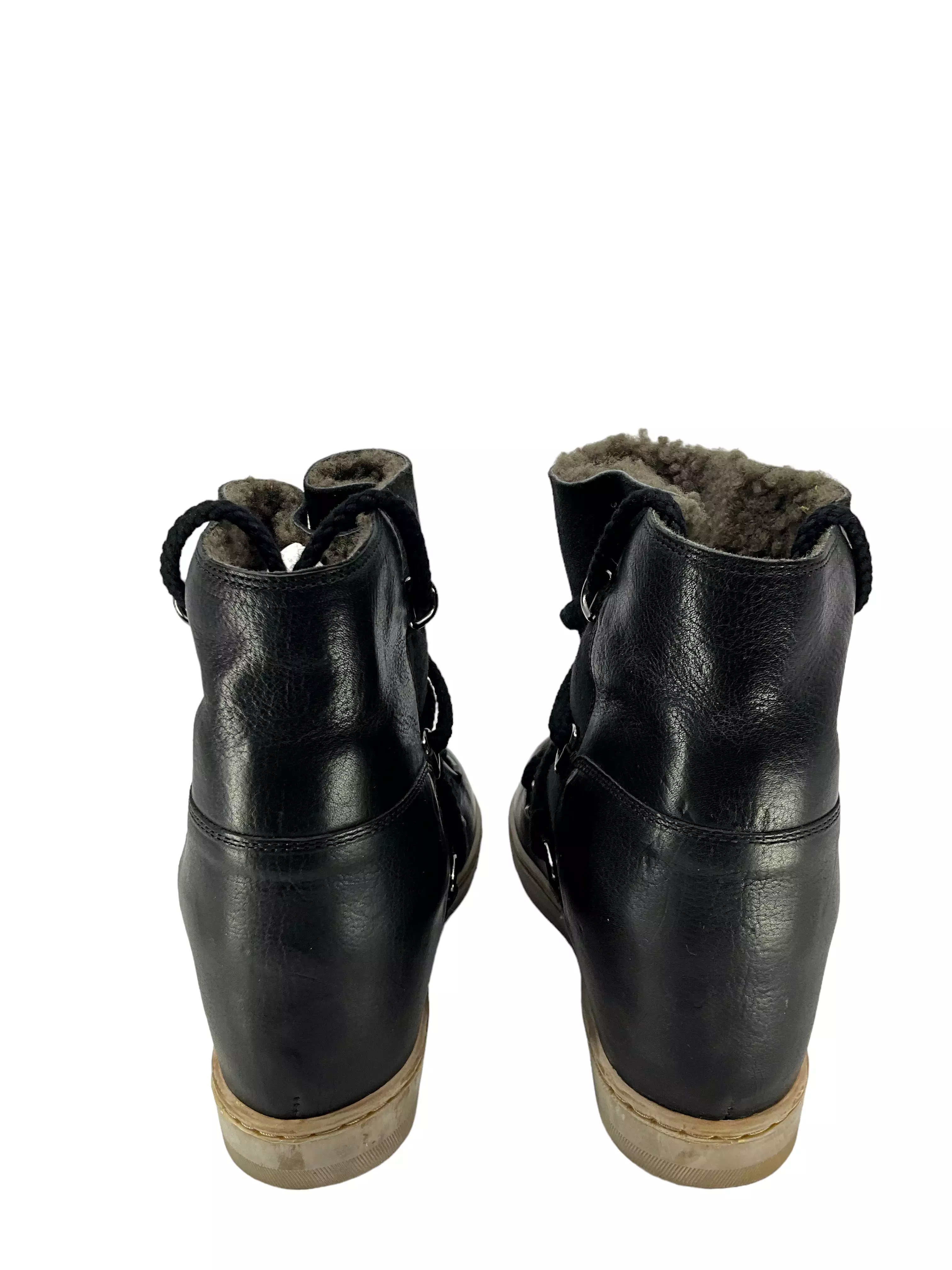 Isabel Marant Black Nowles Lace-Up Boots Size 11