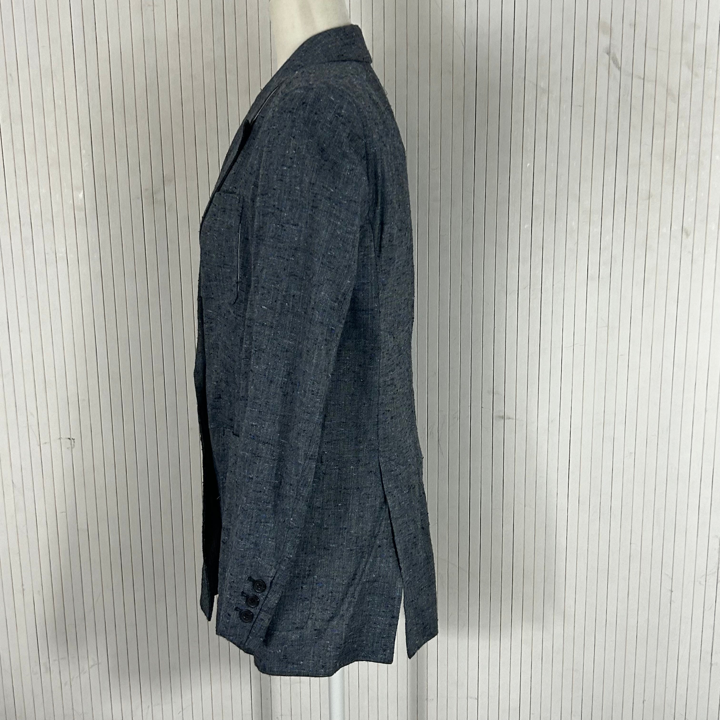 Isabel Marant Brand New Indigo Silk & Linen Slubby Blazer S